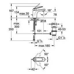 Змішувач для раковини Grohe Veris 32183000 Хром - мініатюра 2