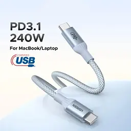 Кабель USB 3.1 Type-C M-M, 2 м, 240 W (5 A)синій, L 534 UGREEN - мініатюра 3