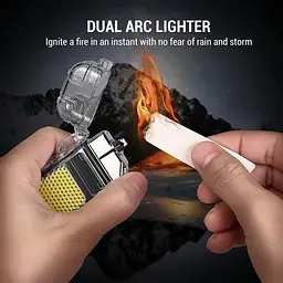 Електроімпульсна USB запальничка з ліхтариком Double Arc Lighter, подарункова, дві дуги, акумуляторна - мініатюра 6