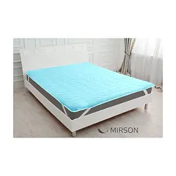 Наматрацник MirSon Eco Light №1713 EcoSilk Air-line на резинці по кутках Blue 160x200 см (2200002888523) - мініатюра 2