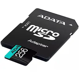 Карта пам'яті ADATA MicroSDXC Premier Pro 256Gb UHS-1 A2 V30S + SD адаптер (AUSDX256GUI3V30SA2-RA1) [162342] - мініатюра 3
