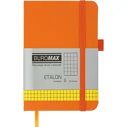 Книга записна Buromax Etalon в клітинку 140х95 мм помаранчева 96 аркушів (BM.296160-11)