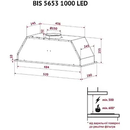 Витяжка Perfelli BIS 5653 I 1000 LED - мініатюра 12