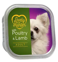 Вологий корм для дорослих собак з м'ясом птиці та ягняти Lovely Hunter Adult Poultry and Lamb 150 г