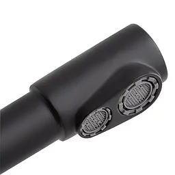 Змішувач для кухні на дві води Wezer PRO4C-02-BLACK, нержавіюча сталь, чорний, Чорний матовий - мініатюра 4