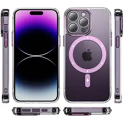 Чохол TPU+PC Colorful with MagSafe для Apple iPhone 13 Pro (6.1) Pink - мініатюра 3