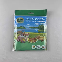 Скатертина одноразова Зелена 105x200 см 1 штука для сервірування, пікніка та свят