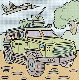 Патріотичні водяні розмальовки. Військова техніка - - мініатюра 5