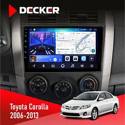 Штатна магнітола Toyota Corolla 2006-2013 Big frame Decker D9-006 4x64, 4G Decker (НФ-00004010)