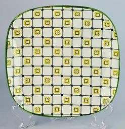 Тарілка квадратна клітинка 20,5x2,5 см "Тригір'я"
