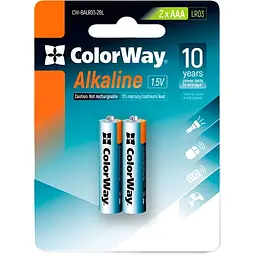 Батарейка ColorWay Alkaline Power AAA/LR03 BL 2шт (CW-BALR03-2BL)