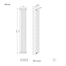 Радіатор дизайнерський Ideale Viola 13 5/1800/245 чорний, Чорний - мініатюра 4