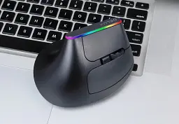 Бездротова вертикальна миша з підсвічуванням Delux M618C RGB Black - мініатюра 4