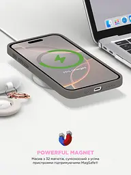 Силиконовый чехол с MagSafe для Apple iPhone 16 Pro Max, ICON2 MagCase, серый, противоударный, панель с мягкой подкладкой, защита всего корпуса, поддержка беспроводной зарядки, совместим с защитными стеклами и пленками, ArmorStandart (ARM81321) - мініатюра 9