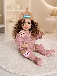 Реалістична Кукла Реборн 55 см повністю вінілова Doll Reborn Baby К0100506 - мініатюра 2