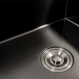 Кухонна мийка СМ 78x50 L PVD чорна Platinum Handmade (круглий сифон 3.0/0.8), Чорний - мініатюра 8