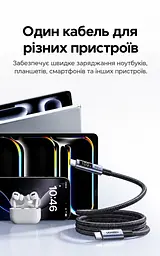 Кабель UGREEN L529 USB-C - USB-C PD 100 Вт з дисплеєм 2 м чорно-сірий (65863) - мініатюра 11