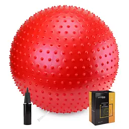 М'яч для фітнесу (фітбол) Cornix 55 см масажний Anti-Burst Red XR-0470