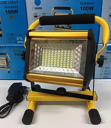 Ліхтар прожектор LED W808 100W (SMD) + USB + 6x18650 (4 режими) - мініатюра 5
