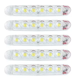 Габарит LED прямокутний 100х10 мм 12/24V 6 діодів Лінза Білий 5 шт. (МРТ 23)