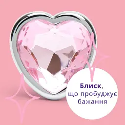 Металева анальна пробка I’MCUM Crystal Heart Розмір M з рожевим кристалом (IM-KGS005_M) - мініатюра 8
