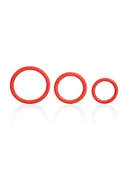 Ерекційне кільце CalExotics Tri-Rings 3 шт червоний - мініатюра 2