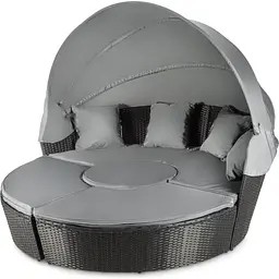 Садові меблі Outtec Round Lounge Chairs чорно-графітові - мініатюра 3