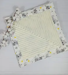 Плед дитячий плюшовий 97х97 a.l.babybox Ведмедики у зірках Молочний