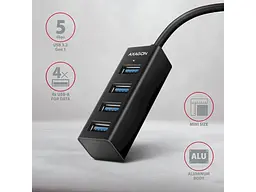 Мультипортовий адаптер AXAGON SuperSpeed Mini USB-C Black (HUE-M1C) - мініатюра 2
