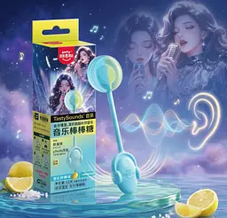 Льодяник Amos Tasty Sounds Audio Lollipop Sea Salt Lemon Flavor 12г - мініатюра 3