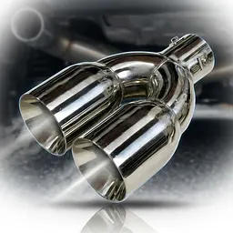 Насадка на глушник Elegant Подвійна Кругла Ø 63 х 2-89 x 245 мм Хром (EL 106 054)