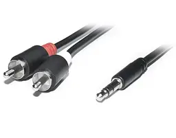 Готовый аудио кабель miniJack 3,5 Stereo — 2xRCA REAL-EL Audio Pro Series 1.8m
