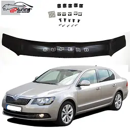 Дефлектор капоту мухобійка Skoda Superb 2008-2013 (Vip Tuning) SK16