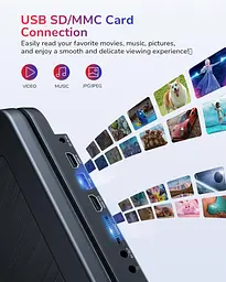 Портативний Blu-ray/DVD плеєр 17.6" з екраном 15.4", HDMI, Full HD, акумулятор 4000 мА·год - мініатюра 8