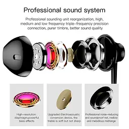 Провідні навушники Baseus Premium Enock H06 lateral in-ear, 3.5mm, 1.2m, Black, NGH06-01 - мініатюра 6