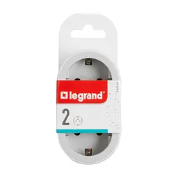 Мережевий розгалужувач Legrand Стандарт 2х2К+З фронтальні розетки , колір Білий/Сірий (694516) - мініатюра 4