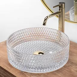 Умивальник Rea Cristal накладний transparent REA-U9670, Прозорий - мініатюра 4