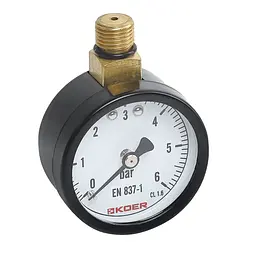Манометр радіальний Koer KM.630R 1/4'' (D 50мм 0-6 bar, різьба зверху корпусу) KR4762