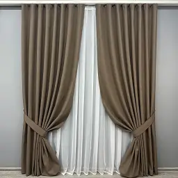Комплект штор VR-Textil Ashen Night блекаут 2 шт 150x290 см коричневий (1854ш) - мініатюра 2