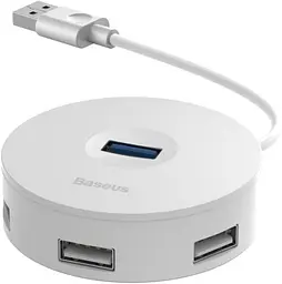 Usb розгалужувач - перехідник Baseus Round Box Hub Adapter (Type-C to Usb3.0x1 + Usb2.0x3) білий - мініатюра 2