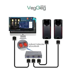Сплиттер 1х2 VGA сигнала VEGGIEG VF201 HD - мініатюра 4