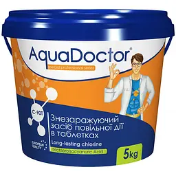 Хлор для басейну тривалої дії AquaDoctor C-90T 5 кг