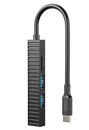 USB-Хаб XO USB Хаб на 4 порти (HUB014B.black) - мініатюра 2