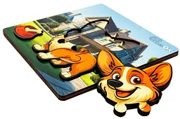 Сортер А6 "Весела собачка" Puz-88753 дерев'яний PuzzleOk - мініатюра 2