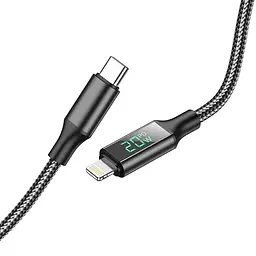 Кабель PD - Borofone BU32 - Type-C - iPhone 5 A 1.2 м з дисплеєм чорний