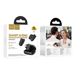 Бездротова мікрофонна система HOCO L26 Type-C Smart AI noise reduction wireless microphone Black (6942007677011) - мініатюра 2