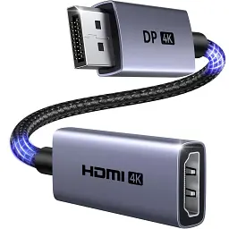 Кабель мультимедійний DisplayPort M to HDMI M 4K60Hz 18Gbps HDR10 3D Ugreen (95418)