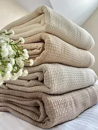 Покривало Zeintex Wheat бавовняне сіро-бежеве 200х230 см - мініатюра 6