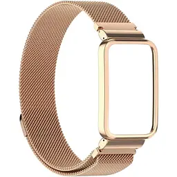 Ремінець-бампер DK для Xiaomi Mi Band 7 Pro Metal Milanese Loop Magnetic (rose gold)