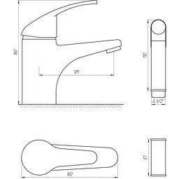 Змішувач для раковини Globus Lux Solly GLSO-0222 - мініатюра 5